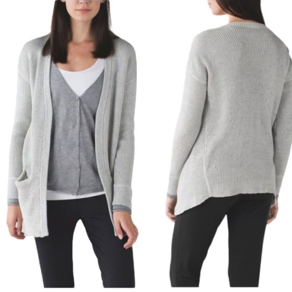 Lululemon grey cotton Vestigan cardigan Small/4/6 - Picture 3 of 10